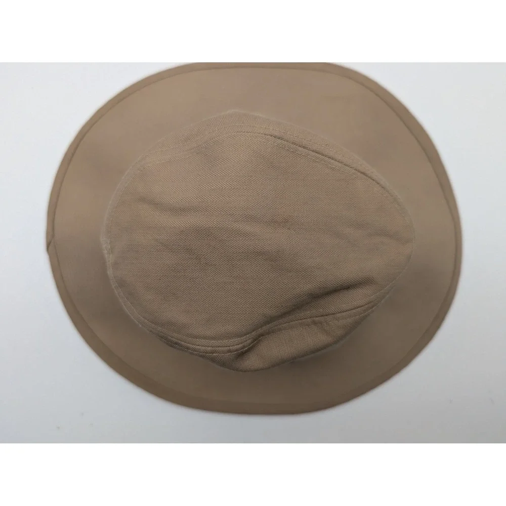 Banana Republic Safari Hat Tan Herringbone Wide Brim Mens Large Vintage Style